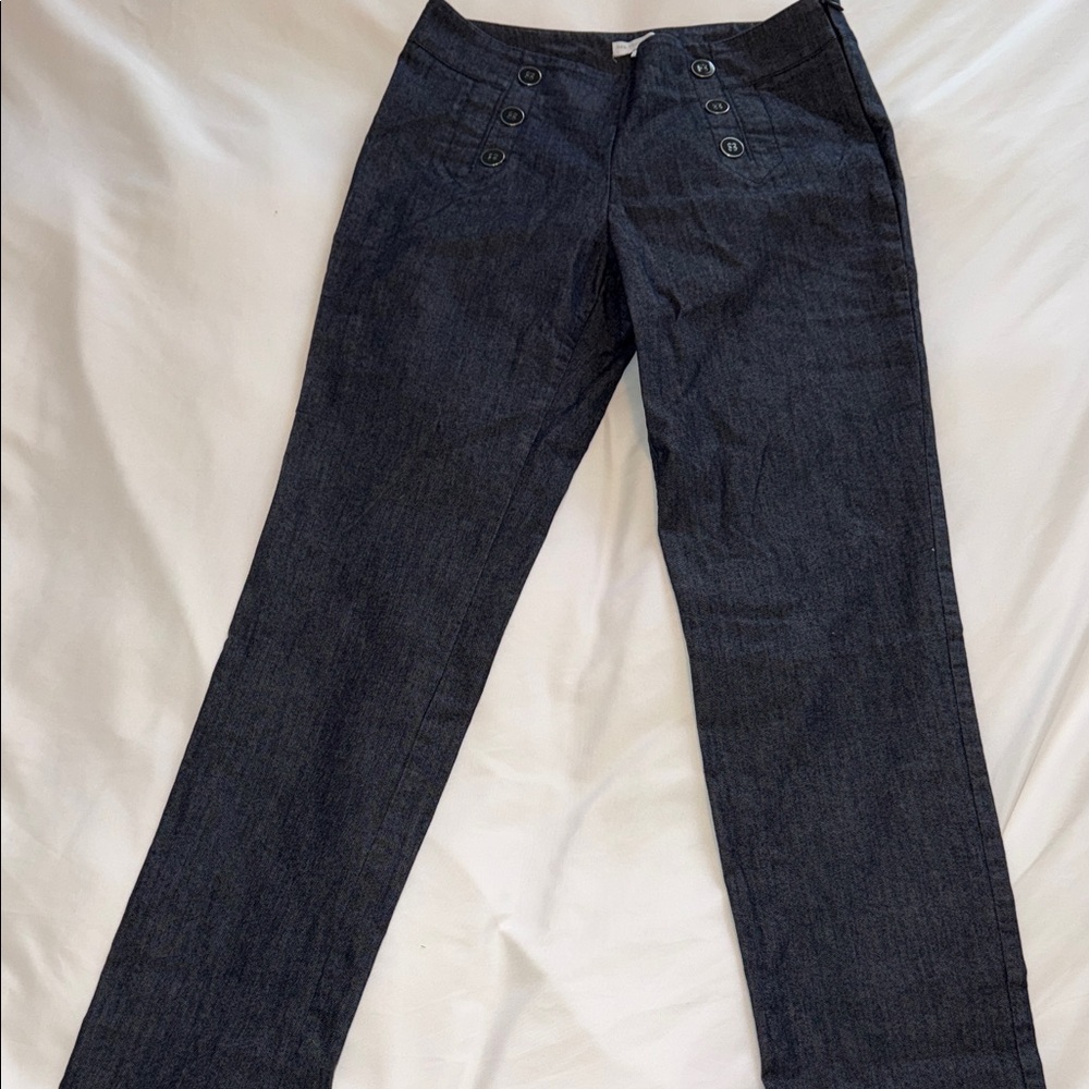 New York & Company Dark Blue Straight Leg Jeans sz 0